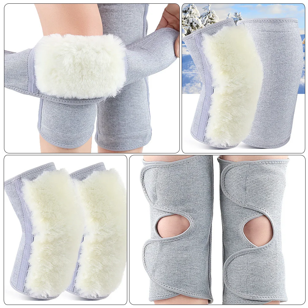 

1Pair Winter Warm Knee Pad Thick Wool Leg Protector Softer Comfortable Knee Sleeve for Outdoor Cycling Cold Weather