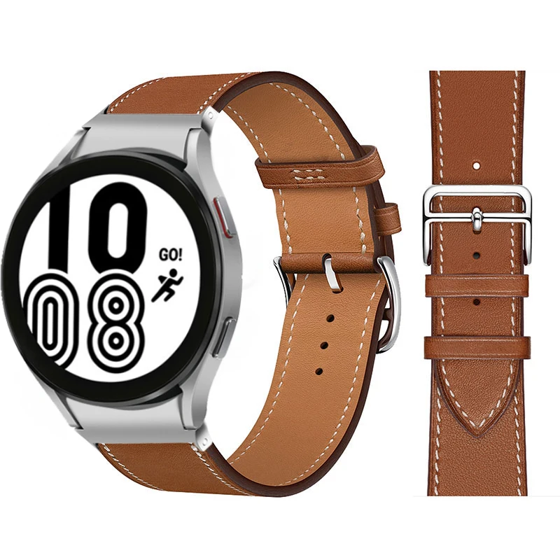 Leather Band For Samsung Galaxy Watch 4/6 classic 46mm 42mm 44mm 40mm smartwatch No Gaps Bracelet correa Galaxy Watch 5/4 strap