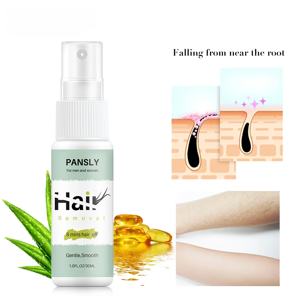 Pansly Hair Removal Spray Full Body Hair Growth Inhibitor Facial Removal Cream Stop Hair Beard Bikini Intimate Face Legs Armpit