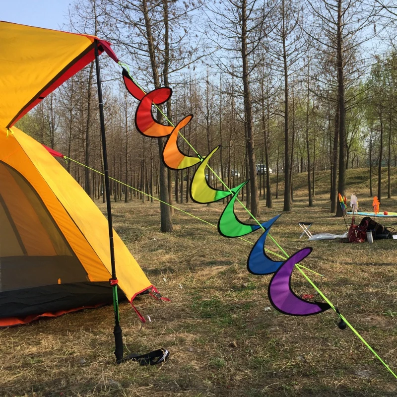 1pc colorful windmill tent flag decorative rainbow wind chime, suitable for garden, home, outdoor, and camping tent decorations