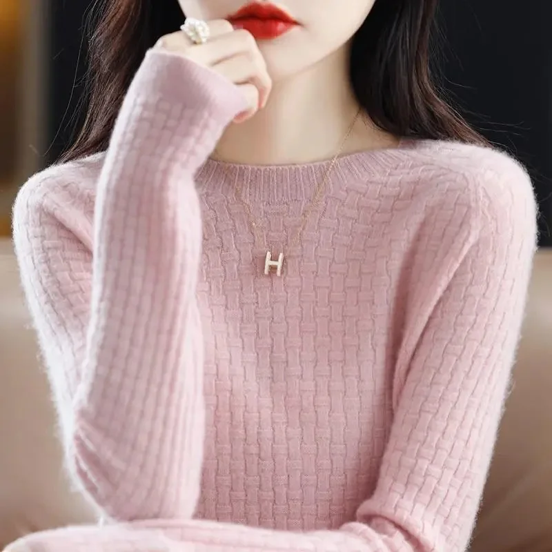 2024 Women Sweaters Autumn Winter Long Sleeve Pullovers Knitwears Warm Pullovers Korean Fashion Bottoming Shirts Slim Fit Jumper