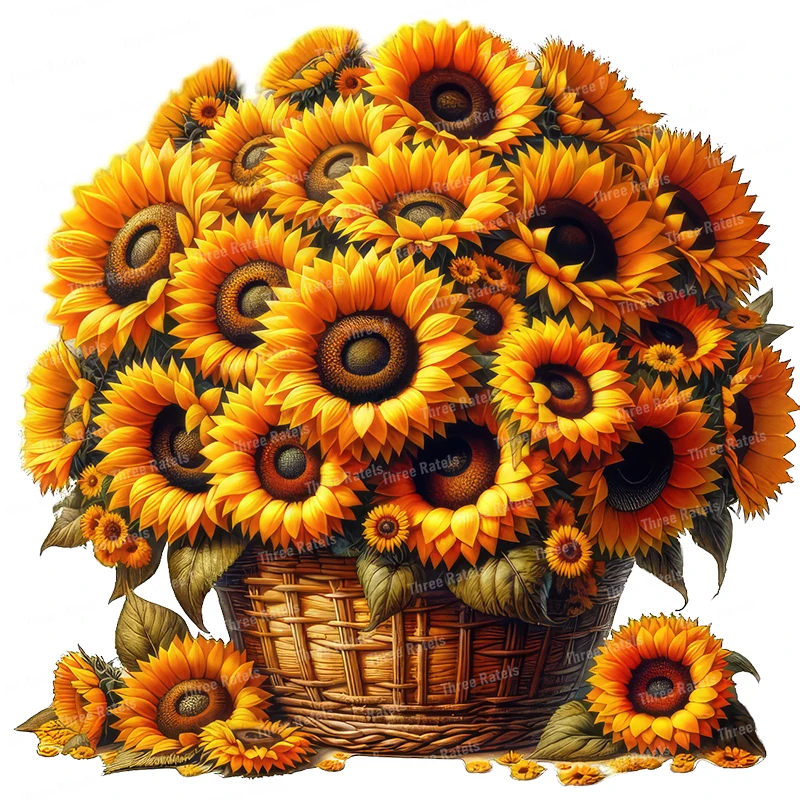 Three Ratels QCF345 Beautiful Sunflower Bouquet Room Art Decoration Stickers Waterproof Car Stickers