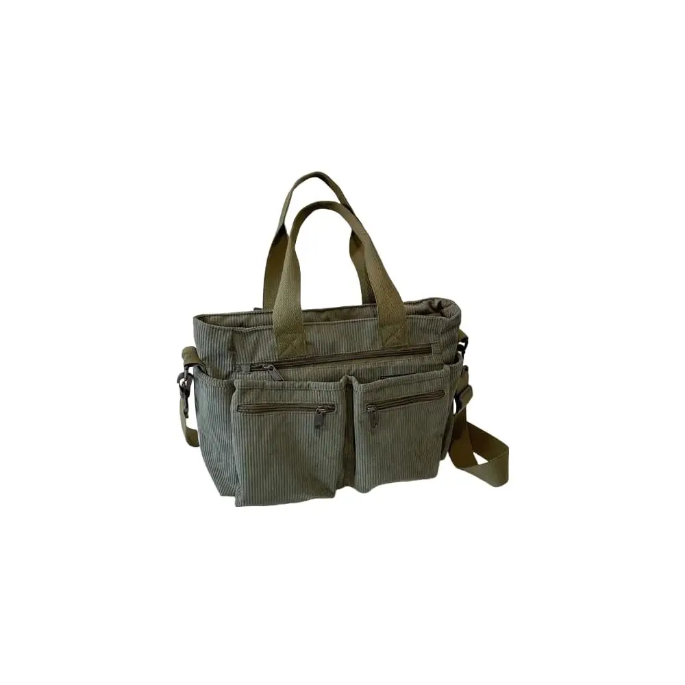 

Женская сумка-тоут из вельвета с множеством карманов, повседневная сумка через плечо, сумка-кроссбоди для работы и путешествий, стильная сумочка-кошелек