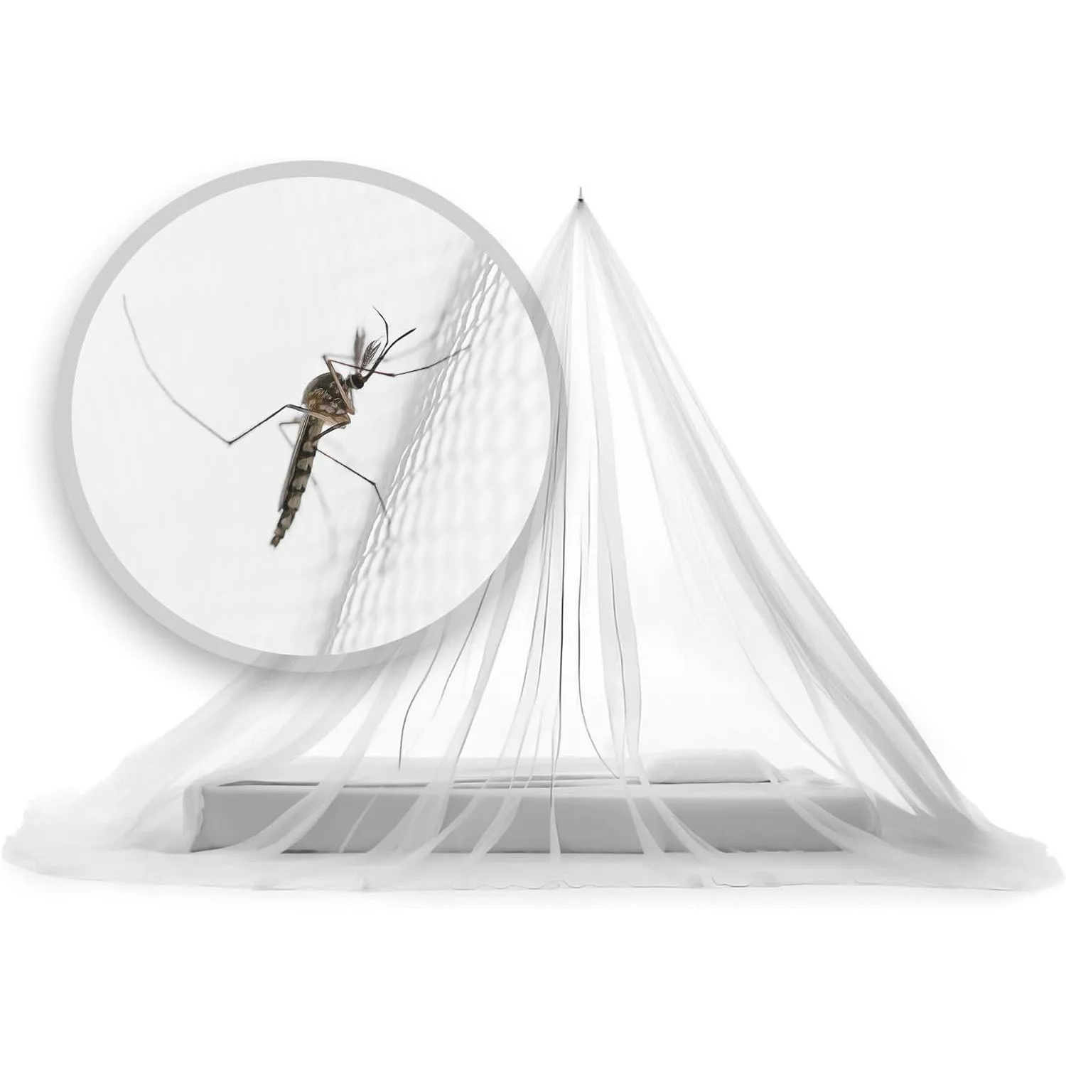Sommer-Hängekuppel-Moskitonetz, Moskitoschutzgaze für Zuhause, Outdoor und Camping, Höhe 220 cm – Detail 5