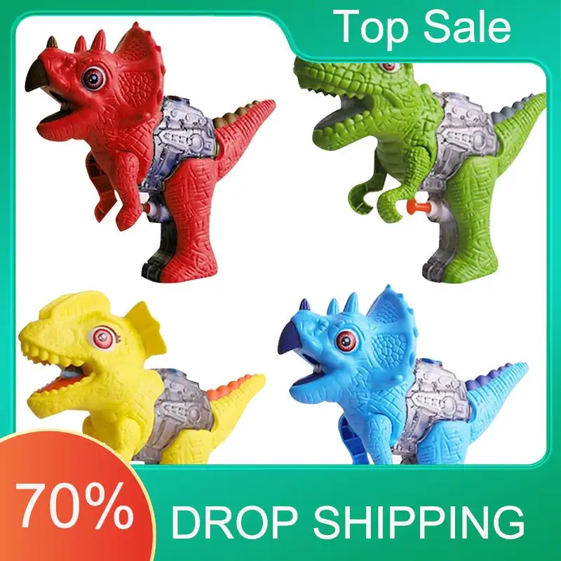 Pistolas de agua de dinosaurio pequeño A49U, juegos de lucha contra el agua para niños y niñas pequeños en piscina y césped
