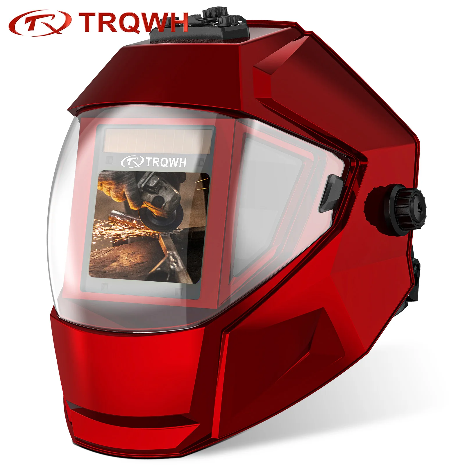 vista panoramica soldagem capacetes auto escurecimento welding hood true color arc sensor mascara soldador grande visao ampla sombra 01