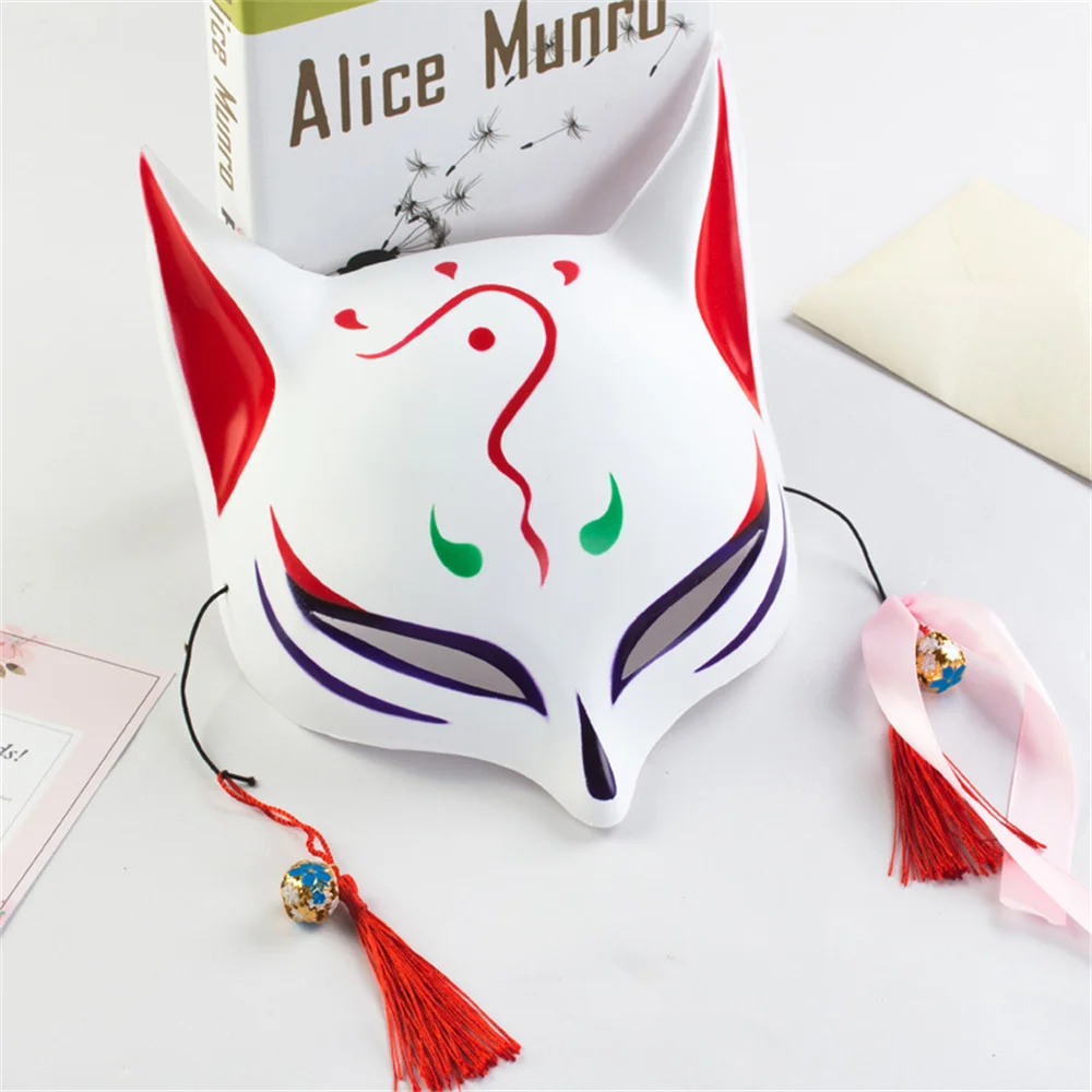 Costume Accessories With Tassels Half-face Masquerade Mask Halloween Masquerade Party Tassels Bell Mask Hand-painted Fox Mask