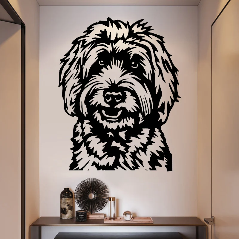 Naklejka ścienna Goldendoodle winylowa ozdoby do dekoracji wnętrz pokój sypialnia łazienka zwierzęta sklep zoologiczny salonu piękności naklejki dla psa artystyczne murale SA07