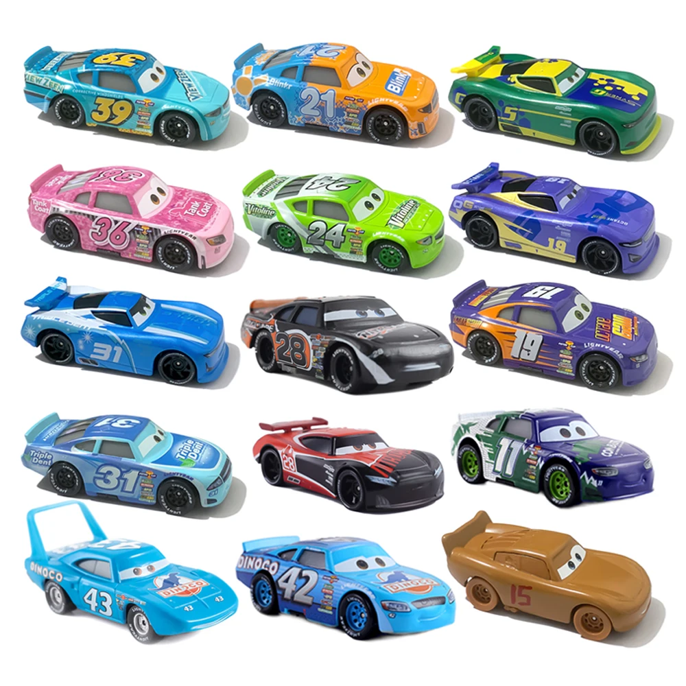 Colección de Modelos de Autos de Disney Pixar Cars Lightning McQueen N.° 31 N.° 36 N.° 42, Mini Carreras, Escala 1:55, Juguetes de Auto de Aleación Fundida a Presión, Regalos para Niños