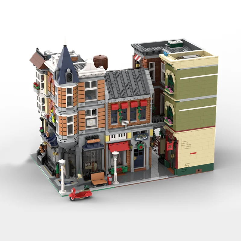 2029 قطعة MOC بارك شارع مخبز وحدات نموذج اللبنات البناء هدايا عيد الميلاد تجميع لتقوم بها بنفسك لعبة التعليم الطوب #4
