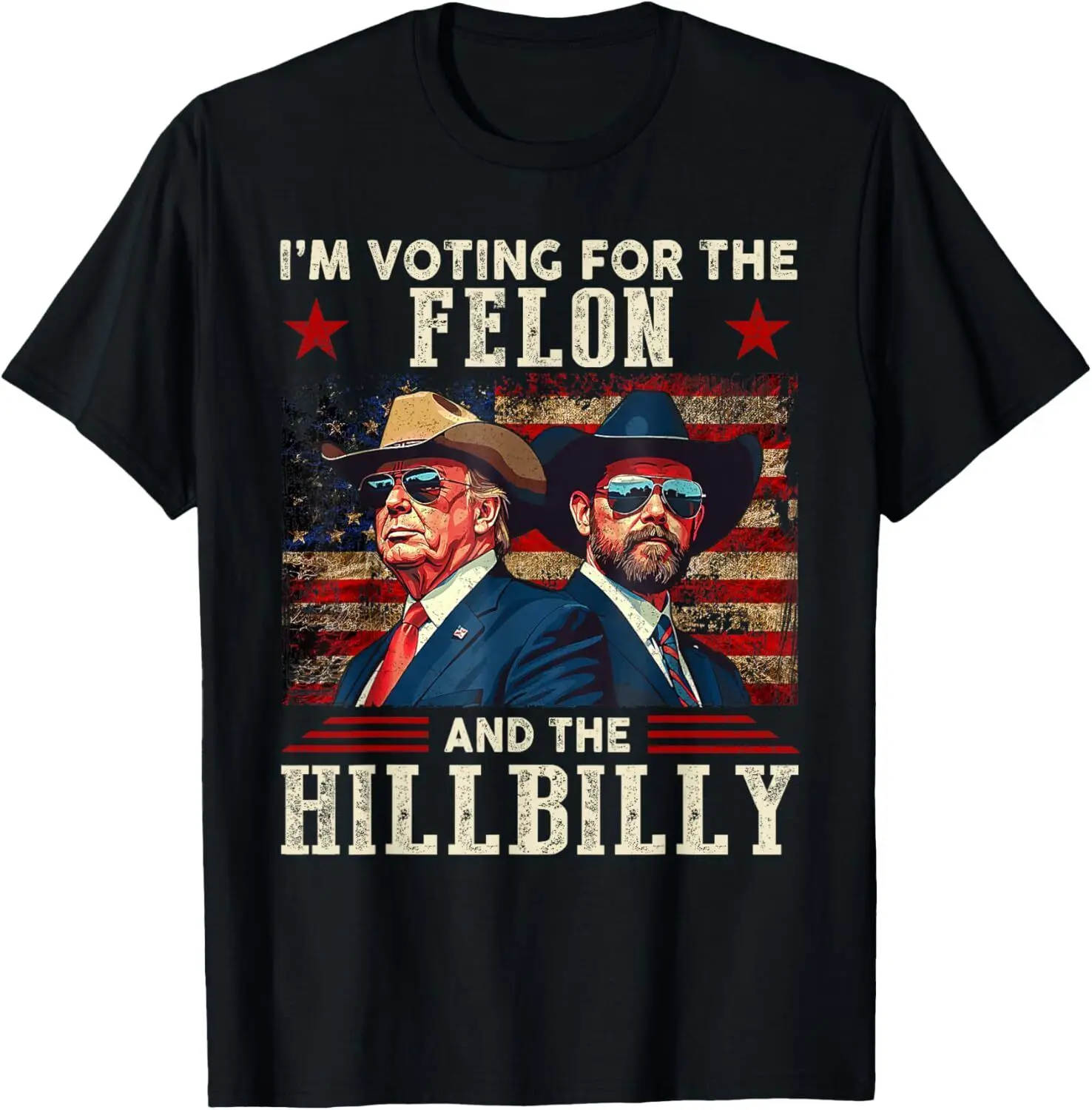 I'm Voting For The Outlaw And The Hillbilly Trump Vance 2024 T-Shirt