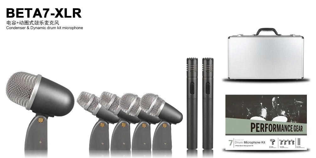 7PCS Drum Microphone Kit Instrument microphone Microfone