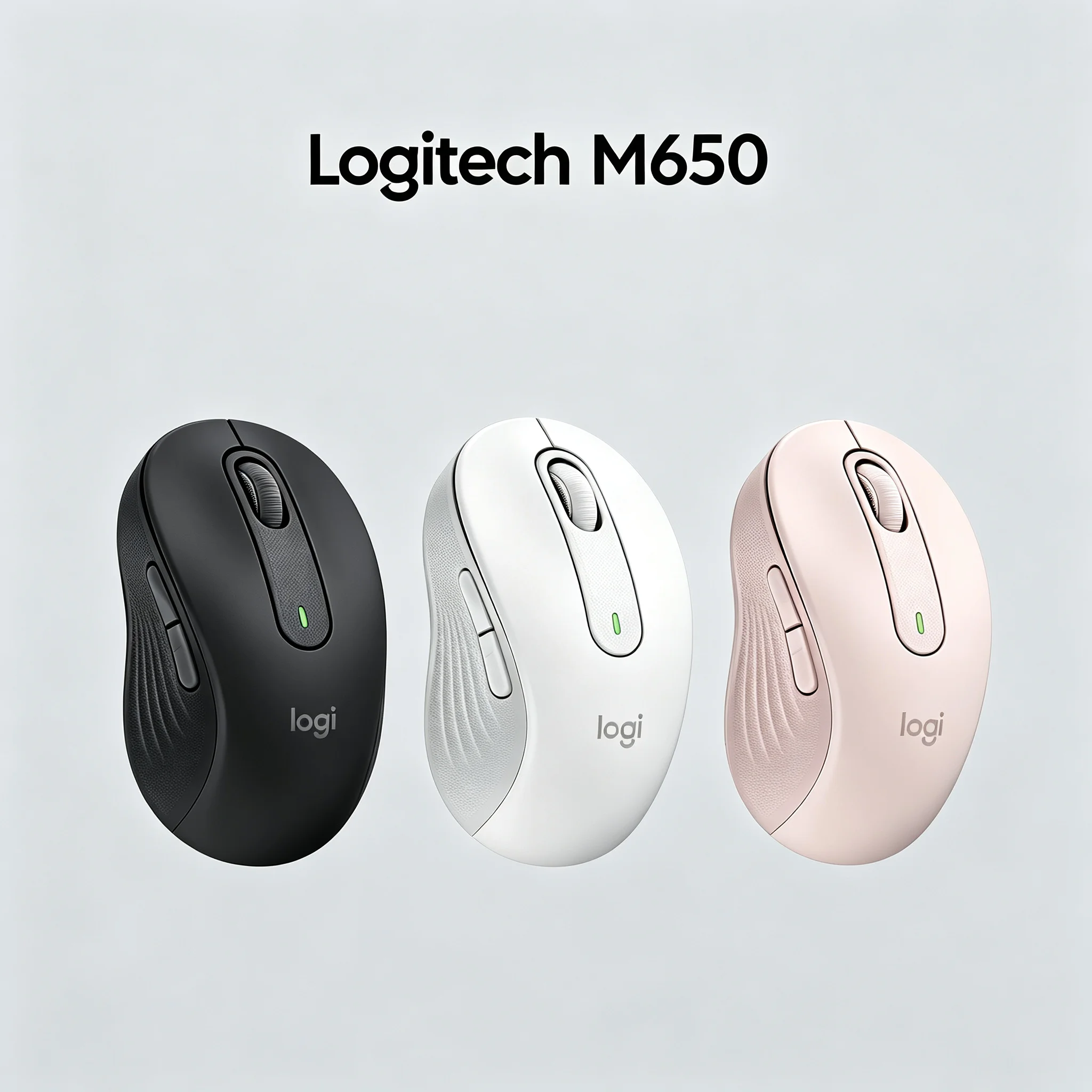 Logitech Signature M650 Wireless Office Mouse Dual Connection Bluetooth Logi Bolt SilentTouch Reduce Click Noise Contoured Comfo