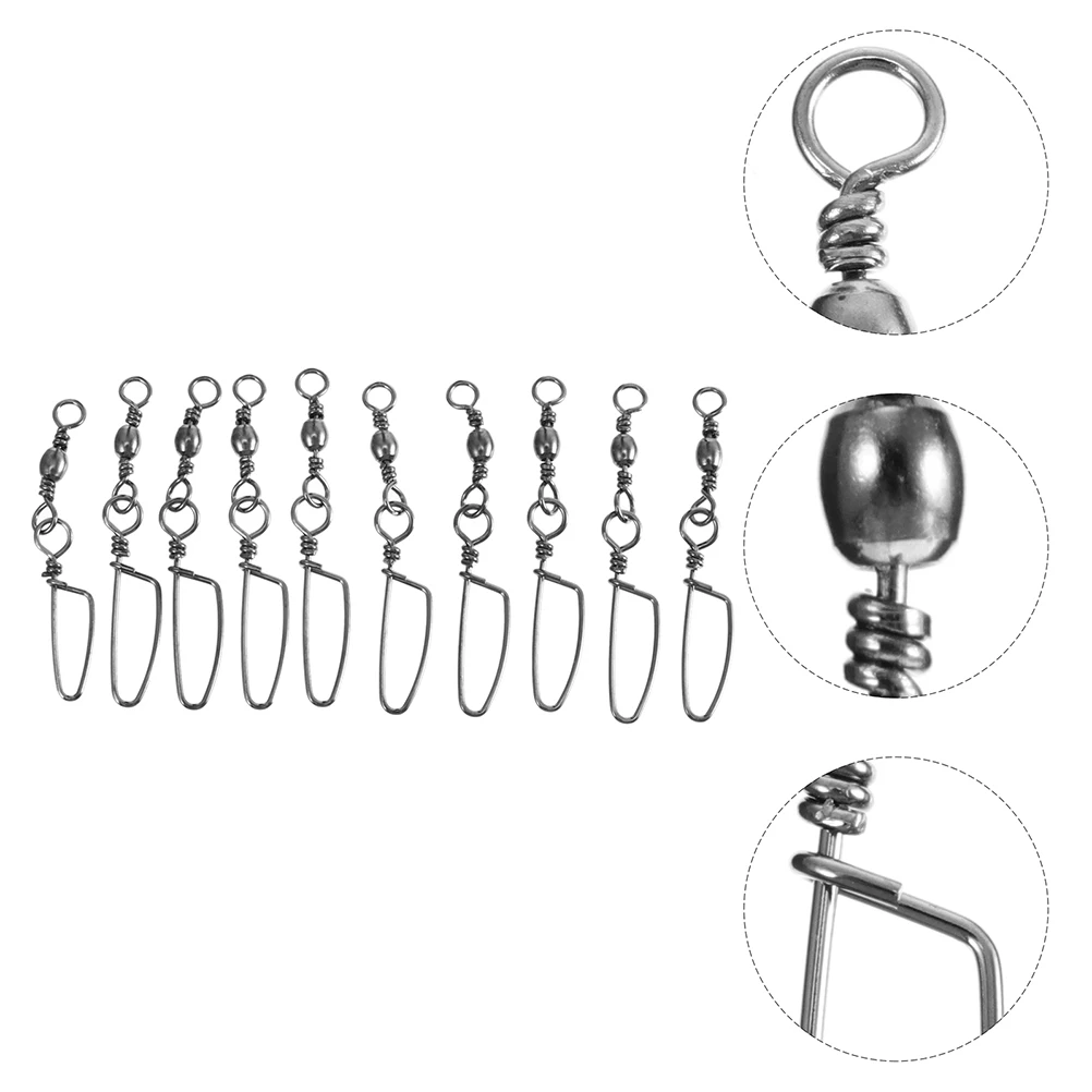 

80pcs Fishing Swivels Snap Rings Saltwater Tackle Wear Resistant Connector Round Pin Stainless Steel Flexible Bearings