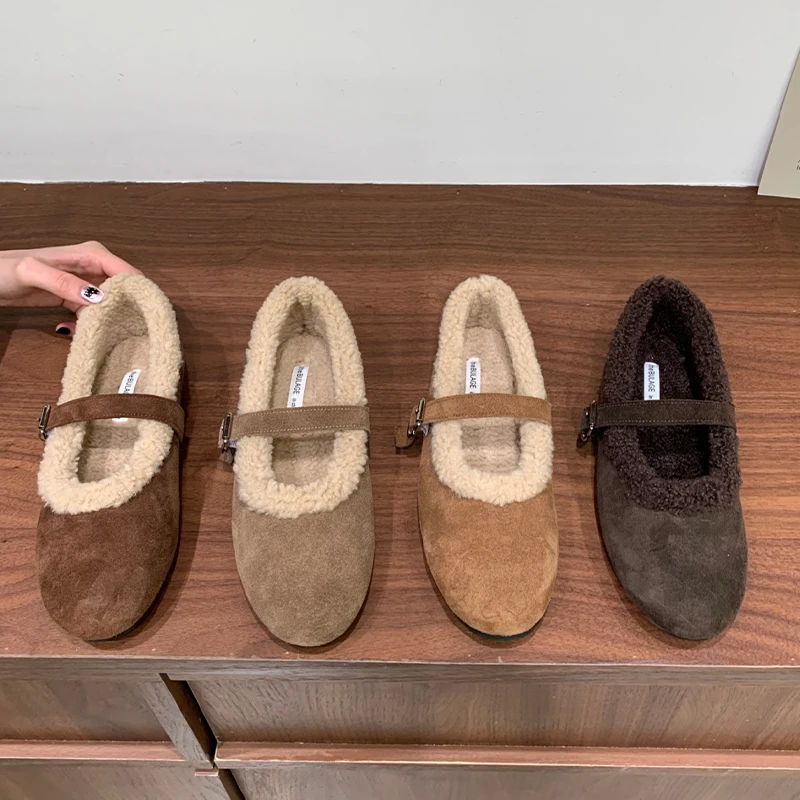 

Flats Fur Women Shoes Casual Sport Loafers Shoes Winter Sneaker 2025 Trend Short Plush Shallow Shoes Dress Comfort Zapatos Woman