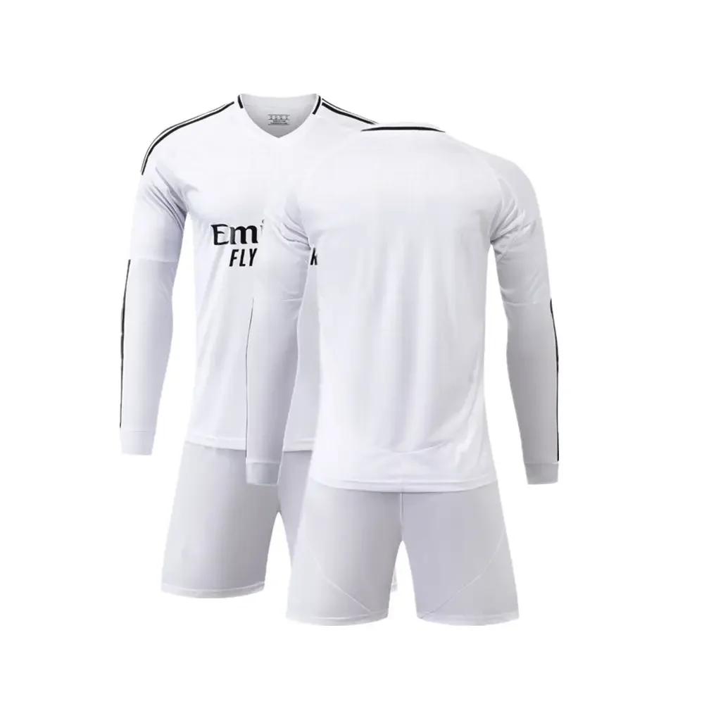 24 25 Ropa para niños Madrides Fans Camisa Ropa de entrenamiento Juegos Camiseta de fútbol Aldult Conjuntos para niños Jersey de manga larga