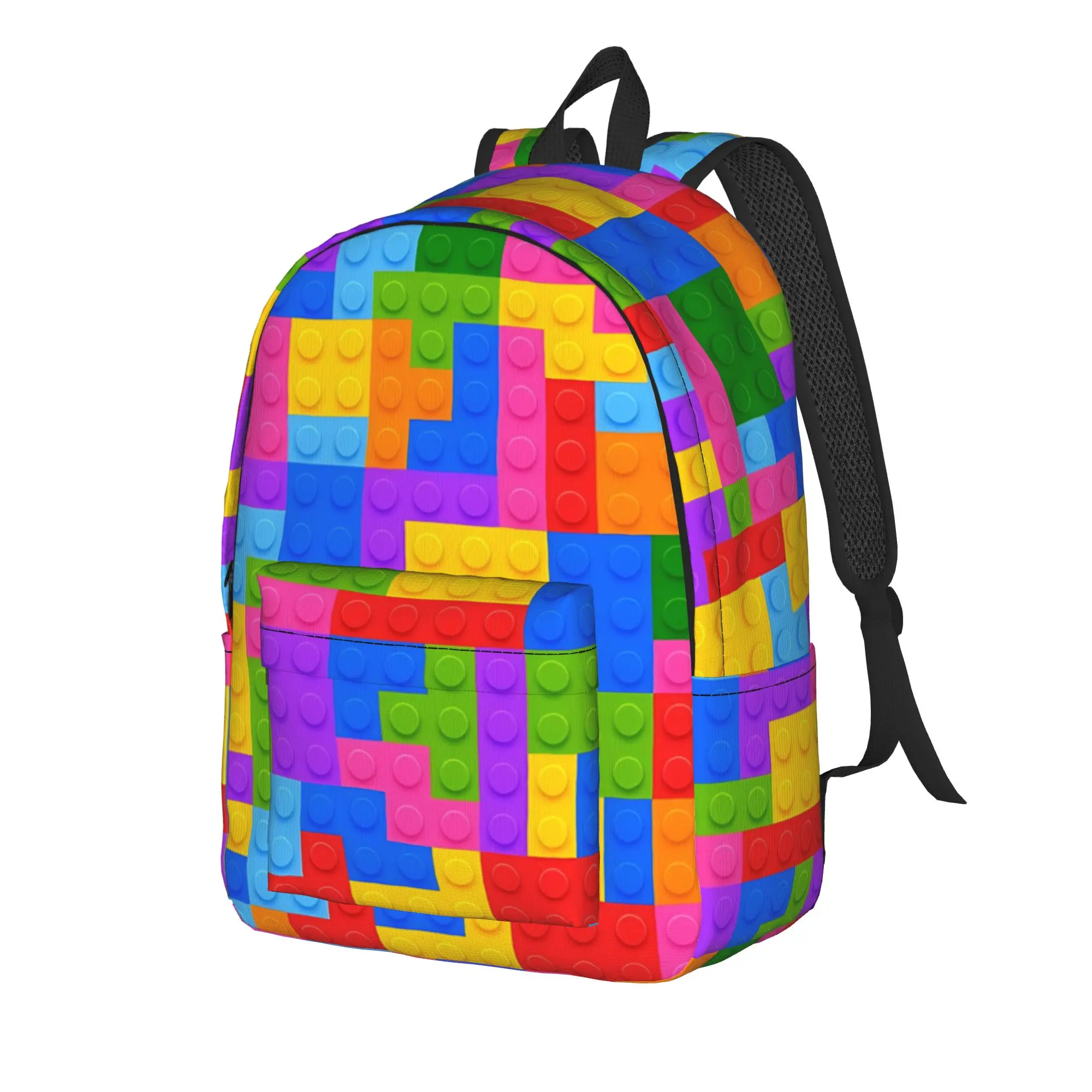Building Blocks Partten Casual Backpack Gift High School Business  Daypack for Men Women Laptop Shoulder Bag