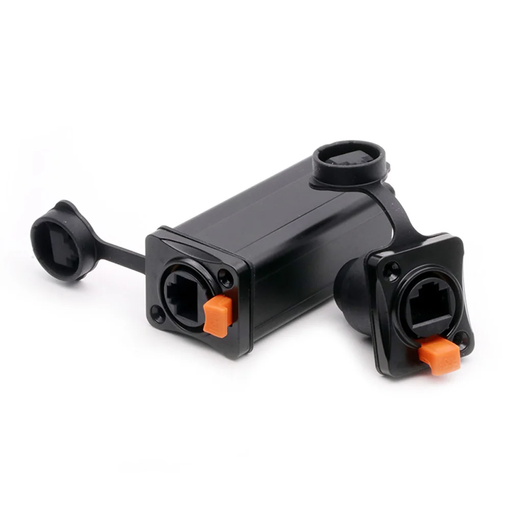 1 قطعة RJ45 أنثى إيثرنت موصل الإلكترونية سبائك الألومنيوم/البلاستيك الإسكان مقرنة محول D نوع لوحة جبل محول