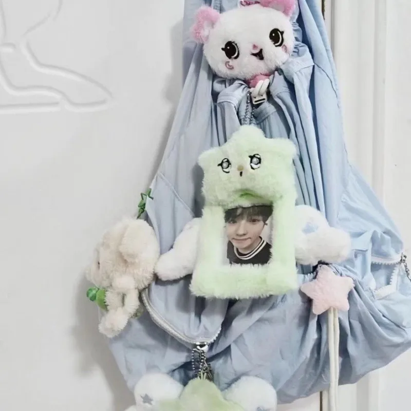Wish Cute Plush Photocard Holder keyring Cartoon Idol Lomo Card Protective Student Card Holder