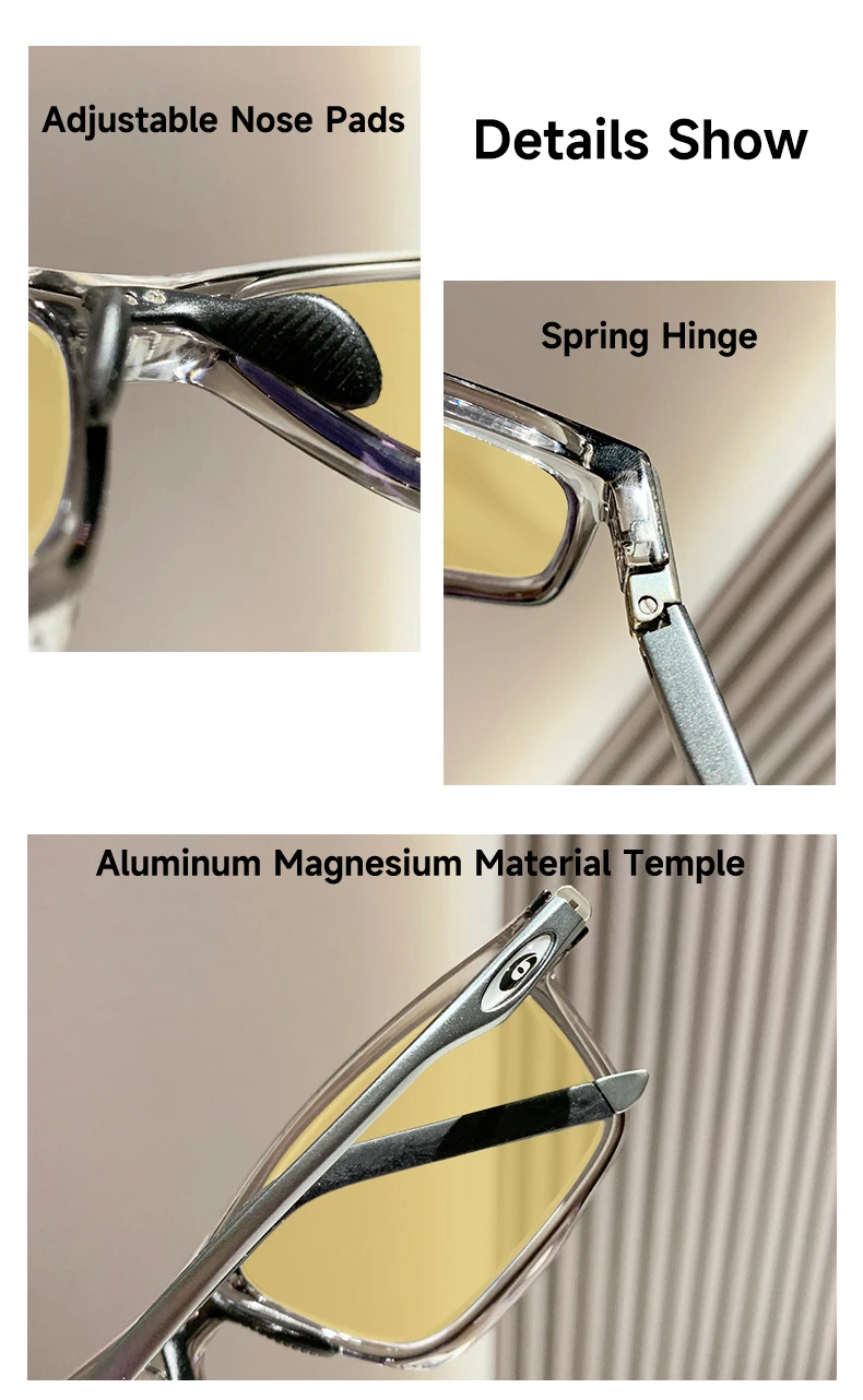Hohe Qualität Polarisierte Nachtsicht Sonnenbrille Männer Frühling Tempel UV400 Fahren Sonnenbrille TR90 Rahmen Brillen – Detail 2