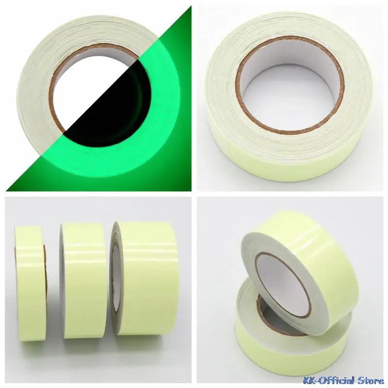 1PCS Luminous Tape Self-adhesive Night Vision Safety Warning Security Stage Home Decoration Fluorescent Tape