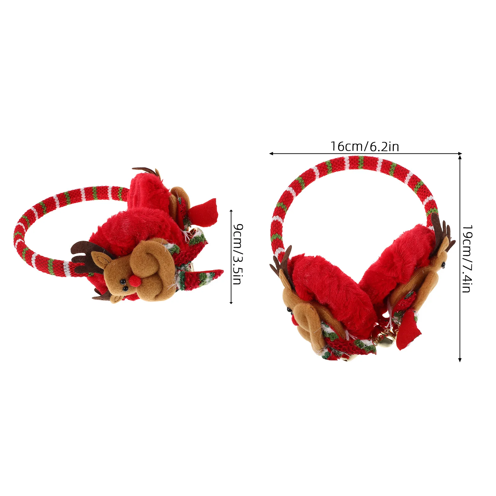 3 قطعة يفشل الأذن احتفالية عطلة سانتا الرنة نمط لينة الدافئة تدفئة الأذن للنساء الرجال الطقس البارد الاستخدام في الهواء الطلق #4