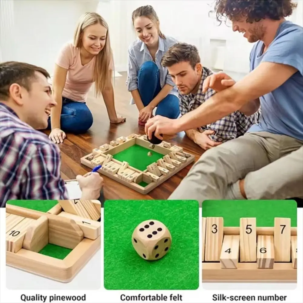 Shut The Box Table Board Game Toy Educational Toys Developing Intelligent Wooden Number Game Interactive Digital Board