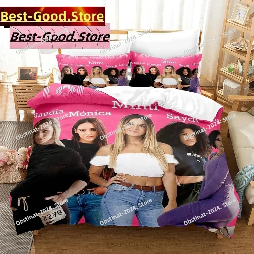 가수 L-Lola 패션 인디고 침구 세트 프린트 침대 세트 베개 커버 이불 커버 포함 부드러운 싱글 더블 퀸 슈퍼 킹 사이즈