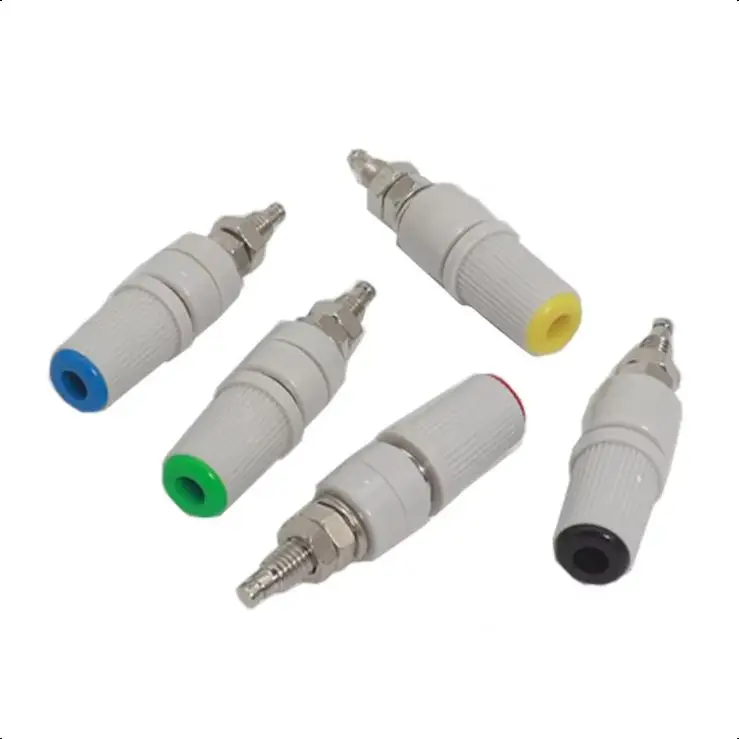 【5-2PCS】M5X48 High Current 4mm Banana Socket M5x48 Female Jack Panel Socket Test Binding Post Black Green Yellow Red Blue