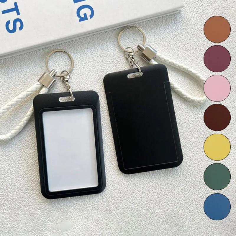 ID Card Protective Cover Simplicity Solid Color Keychain School Access Door Card Credit Card Holder Bag Multifunctional Keychain