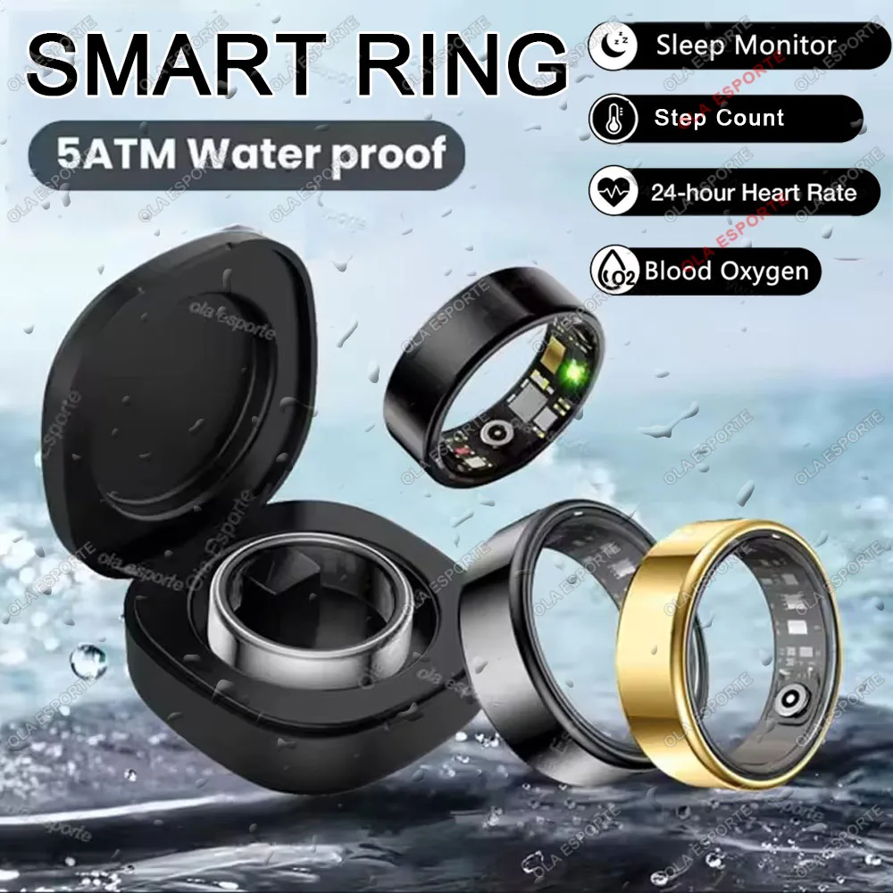 

Смарт-кольцо Bluetooth Монитор сердечного ритма и здоровья Кислород Сон Артериальное давление Управление жестами Водонепроницаемый Несколько видов спорта 2025 Новый