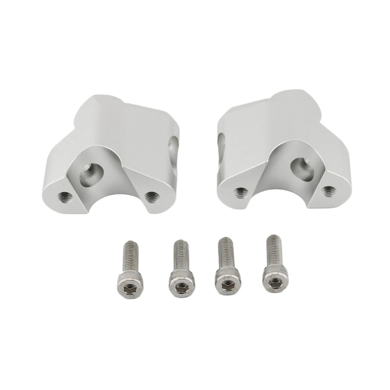 Motorcycle Handlebar Riser Heightening Clamp Silver For Ducati Multistrada V4