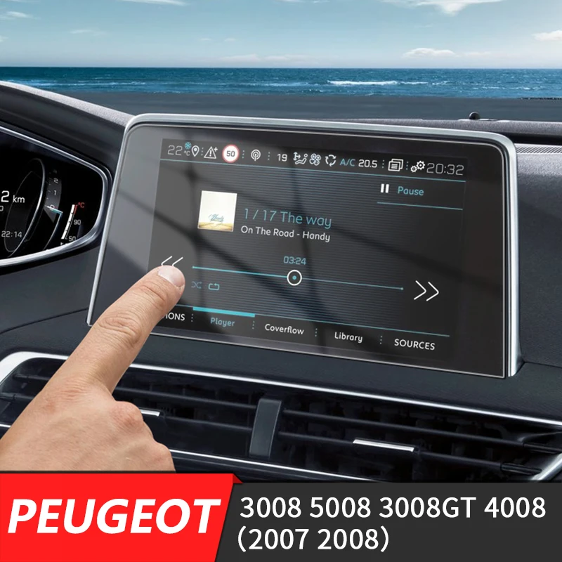 

Car GPS Navigation Screen Steel Protective Film Control Of LCD Screen For Peugeot 3008 5008 3008GT 4008 2017 2018