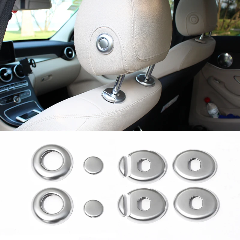 

Car Seat Headrest Adjustment Button Cover Trim Sticker For Mercedes Benz C GLC Class X253 W205 2015-2021 Interior Accessories