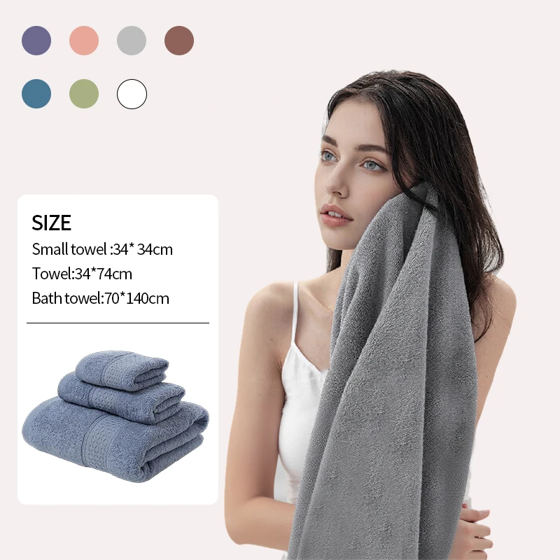 

3-Piece Premium Cotton Towel Set - Super Soft Bath, Hand Towels & Washcloths for Luxury Home/Spa Use
