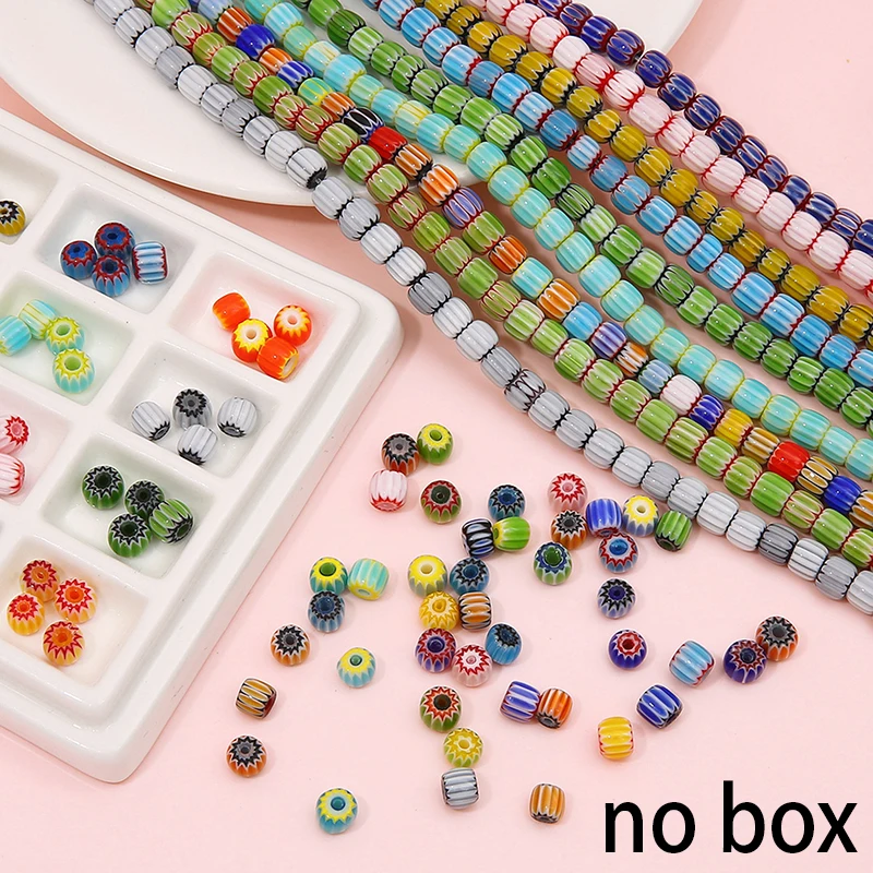 Glass Glazed Print Lampwork Beads, Loose Cylinder, Spacer Beads para Fazer Jóias, Pulseiras DIY Acessórios, Handicrafs, 20Pcs