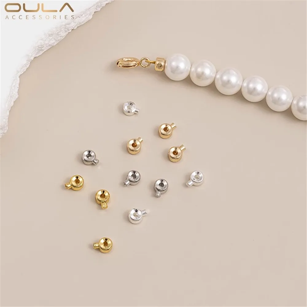 

10pcs 3x2mm Narrow Positioning Snap-on 14K Gold-plated 18K Thin Snap-on Diy Bracelet Necklace Finishing Clip Accessory