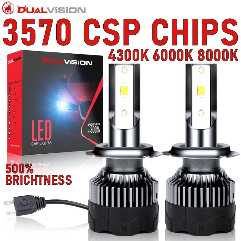 H4 LED Headlights 3570 CSP H7 H11 H1 H8 H3 880 881 H27 9007 9008 H13 9012 HIR2 9005 9006 HB3 HB4 H9 4300K 6000K 8000K Fog Lamps