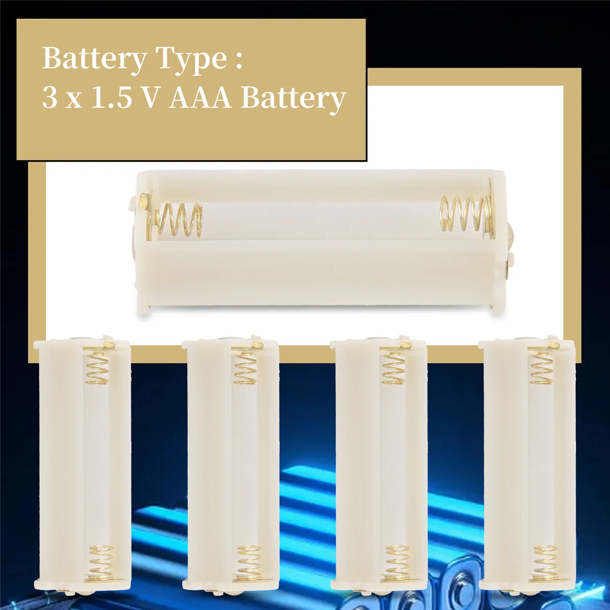 LTTX 5Pcs Round 3x 1.5V AAA Battery Holder Case Box Container White