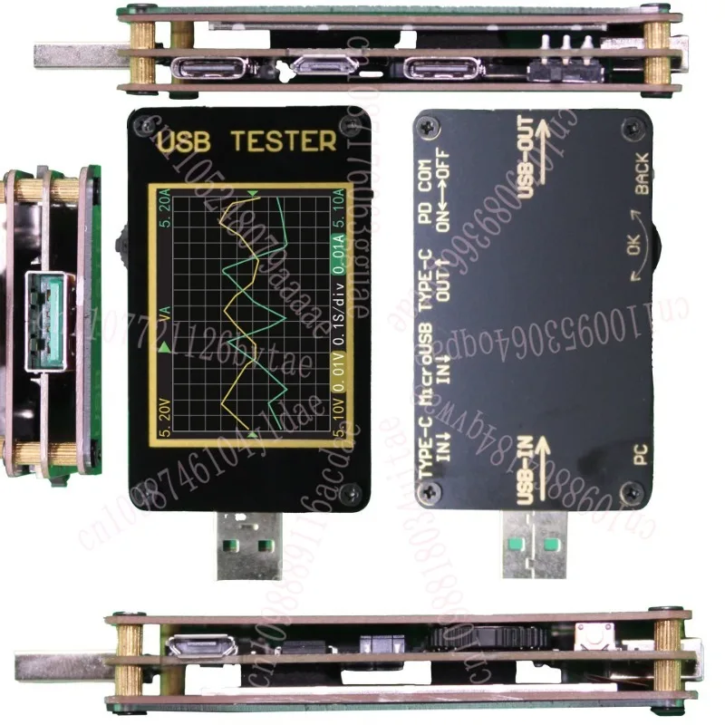 

Multi-function -QC/PD protocol voltage current power curve recorder fast charging tester