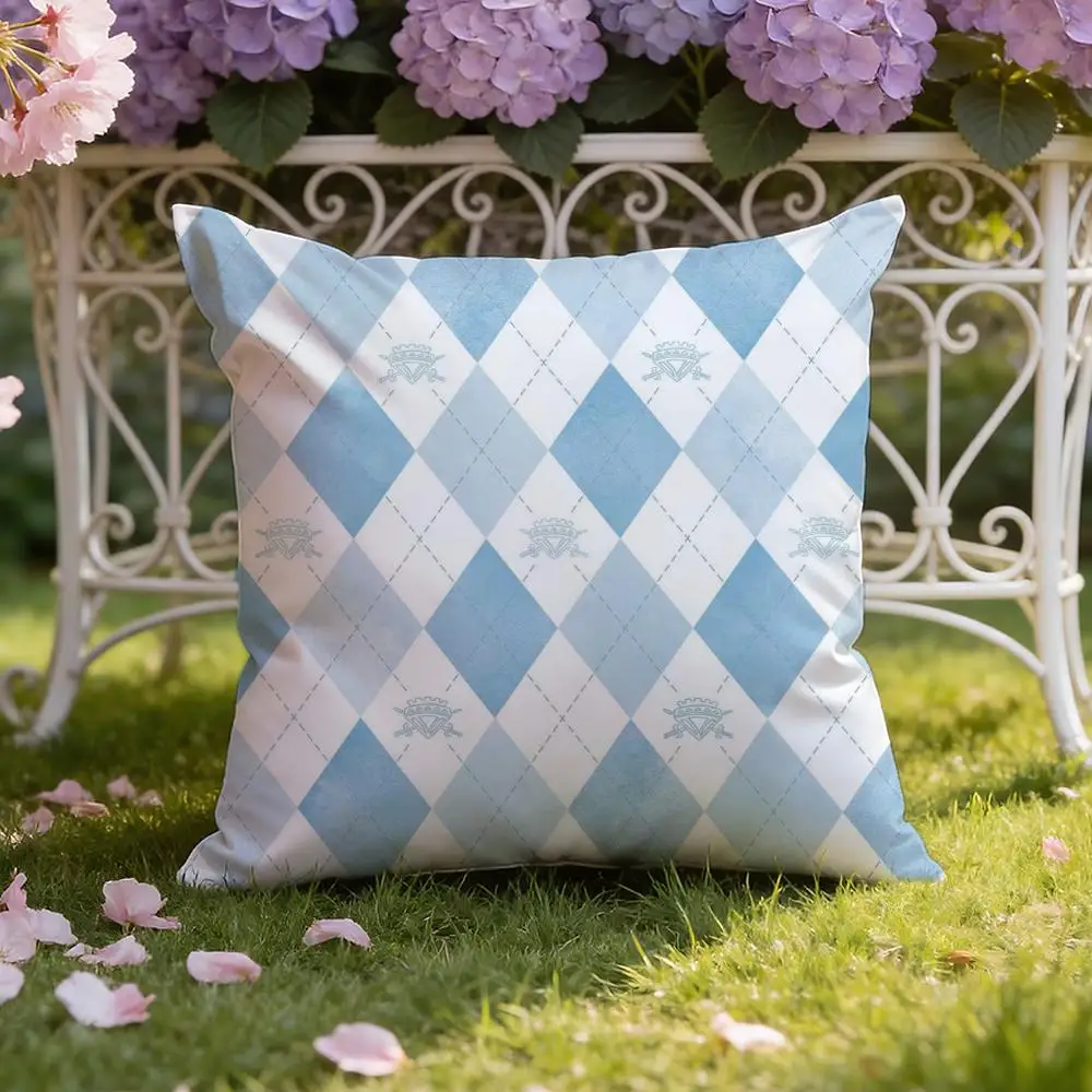 Argyle Cushion Cover Home & Car Dual-Scene Pillow Cover: Reversible for Premium Comfort