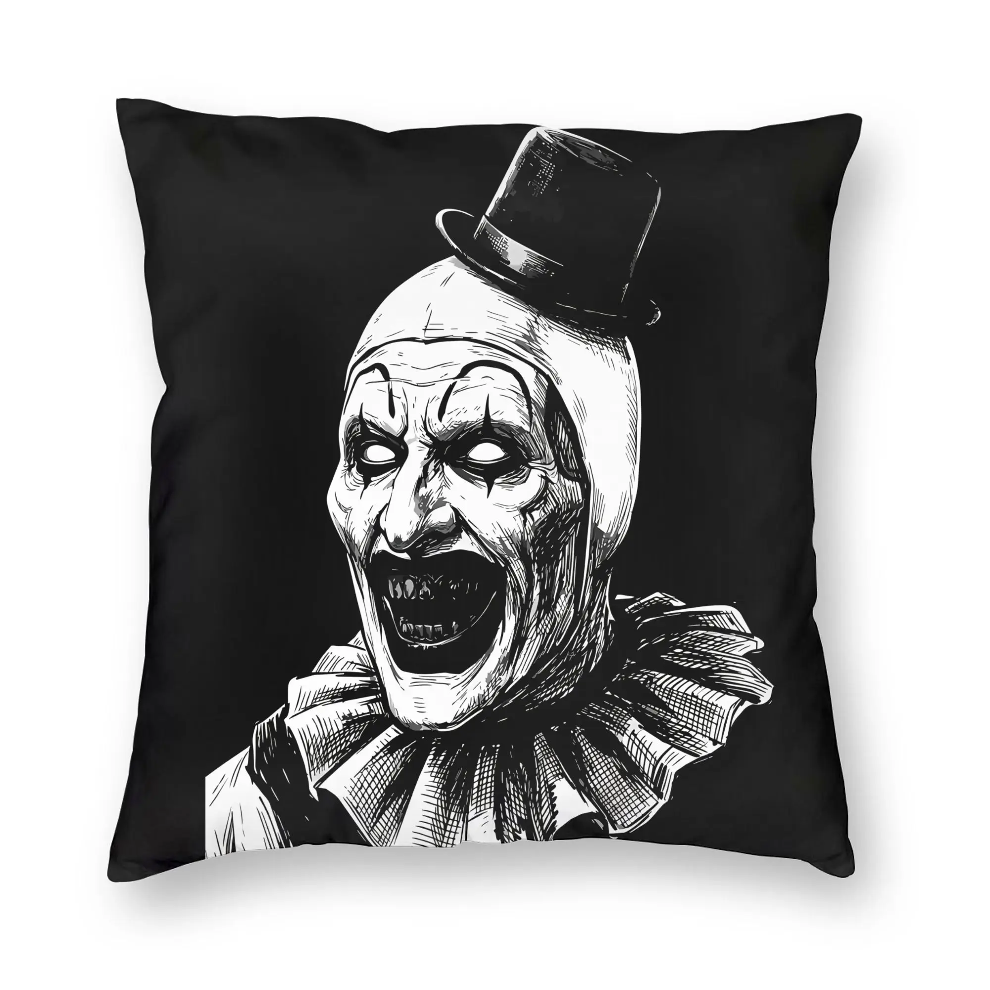 Terrifier Movie Pillow Case  Soft Pillow Cover Retro Trendy Pillowcases For Sofa Bedroom Home Decor