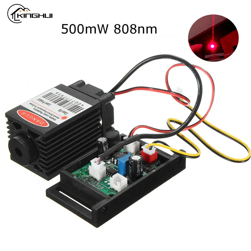 Focusable 500Mw 808nm Infrarood Ir Laserdiode Dot Module 12V + Ttl + Fan Cooling Laser Module Diy kit Voor Cnc Graveermachine