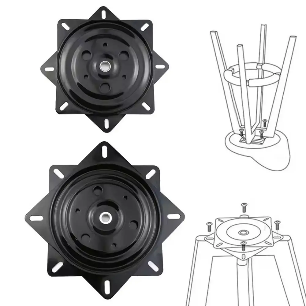 360° Rotation Bar Stools Swivel Plate Sturdy Easy Installation Universal Swivel Platform Steel Sofa Chair Turntable
