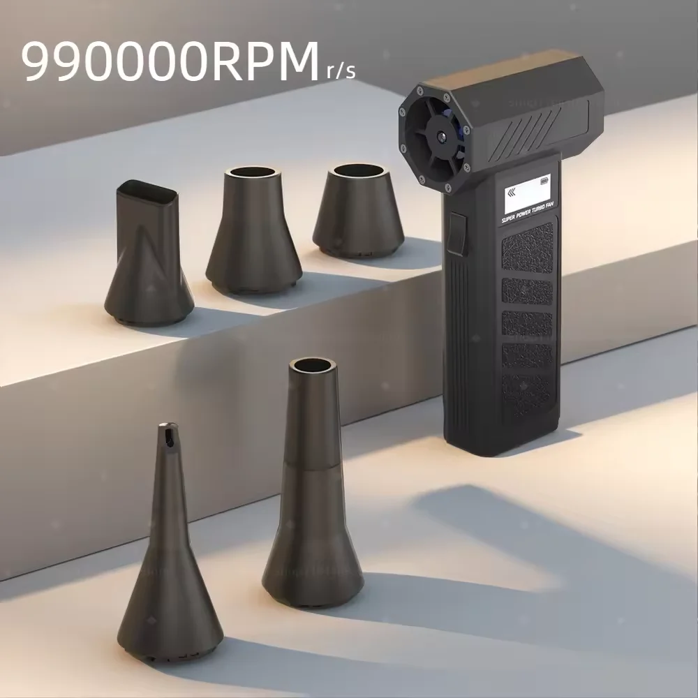 

990000 об/мин пылесборник с ураганом, беспроводная тряпка со сжатым воздухом, высокоскоростной жестокий вентилятор, 4-скоростной регулируемый турбоструйный вентилятор