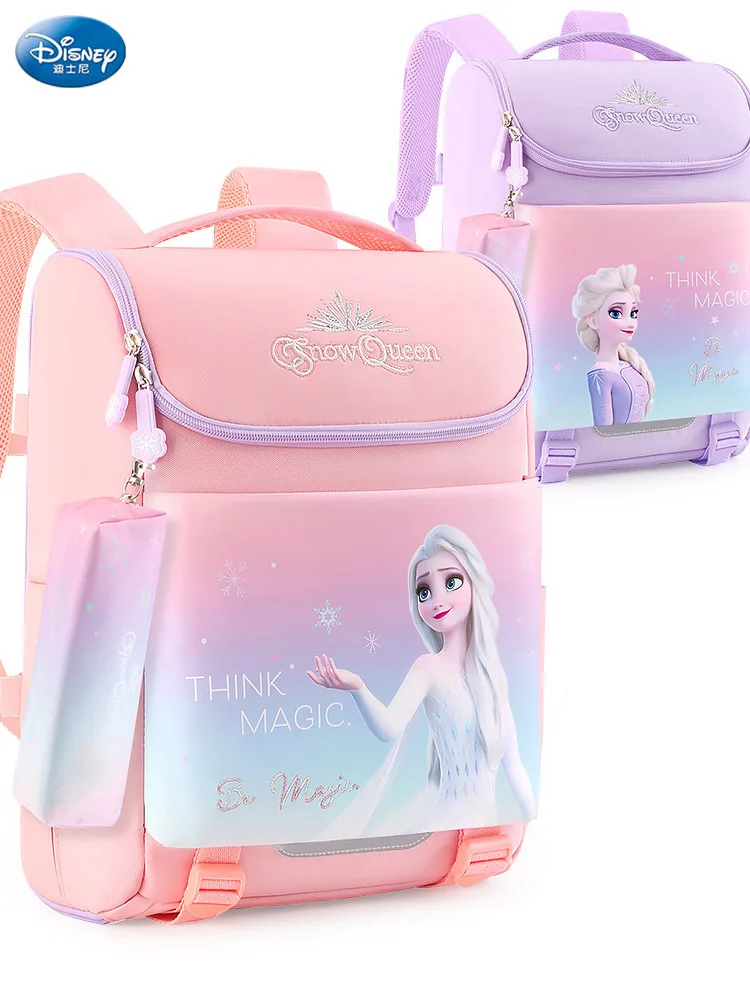 

Disney Frozen Girl School Bag Grade 1-3 Elsa Anna Primary Student Shoulder Orthopedic Backpack Large Capacity Light Mochilas