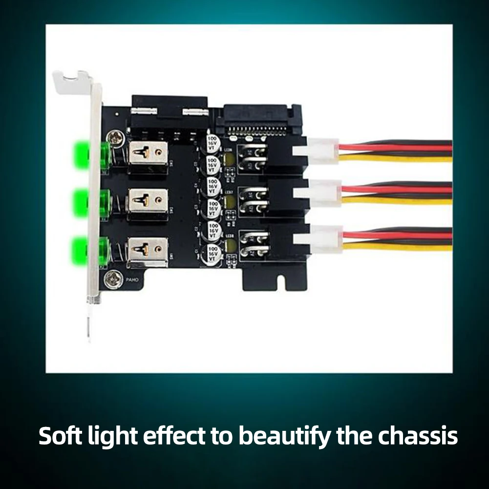 

HDD SSD Power Switch Controlle​r LED Backlit Numbered Hard Drive PCI Expansion Card PCIE Intelligent Control Management System