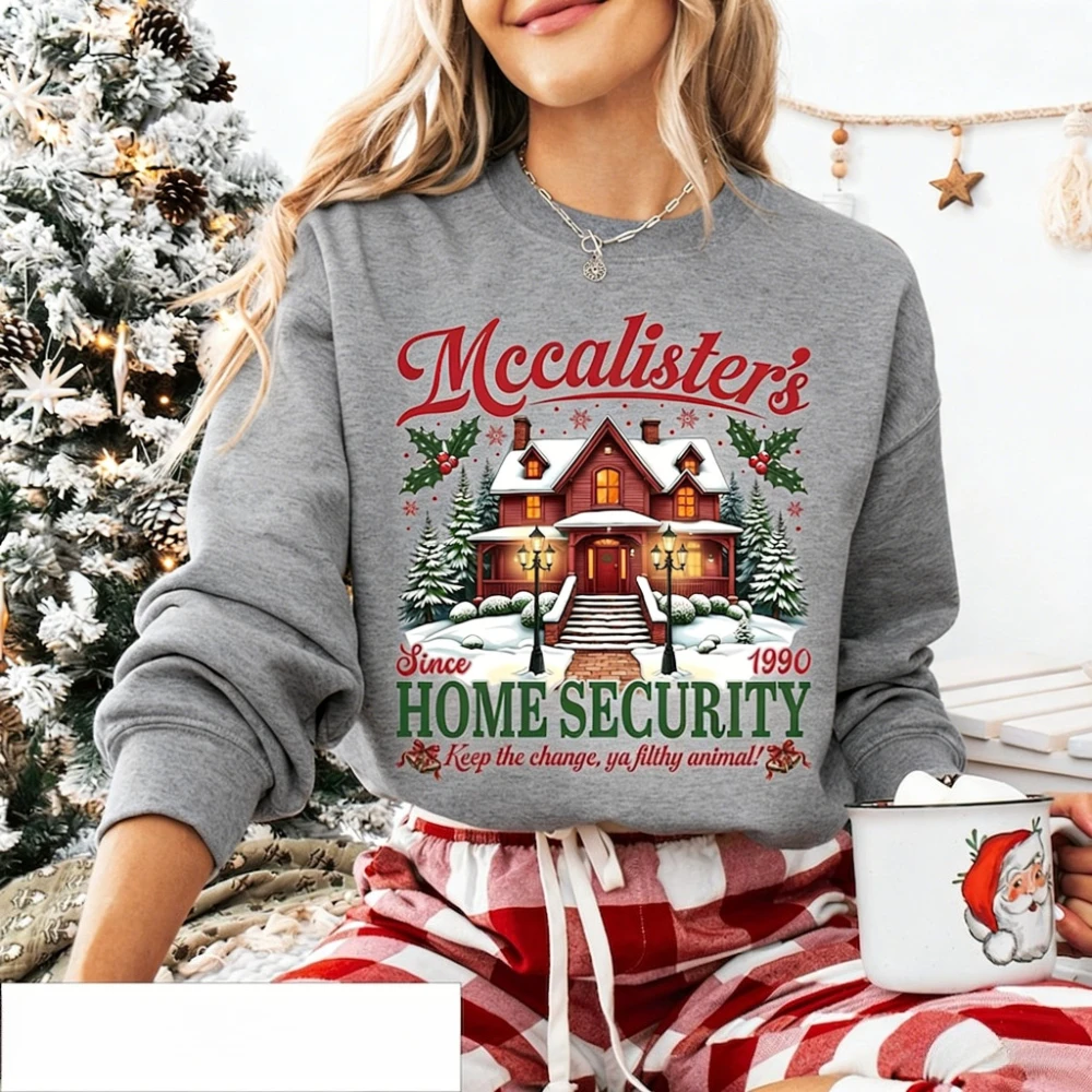 Retro McCallister Home Security Clothing Christmas Movie Sweatshirt Home Alone Kevin Top Xmas Men Women Casual Crewneck Pullover