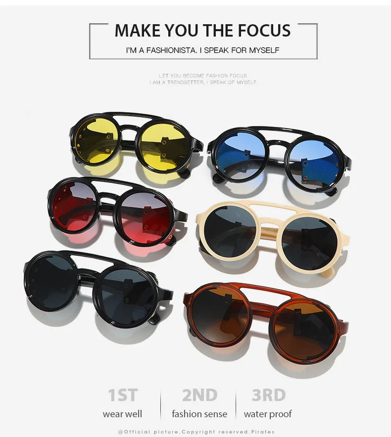 Retro Sonnenbrille Männer Frauen Leder Runde Brille Vintage Brille Anti Wind Im Freien Sport Sonnenbrille UV400 – Detail 2