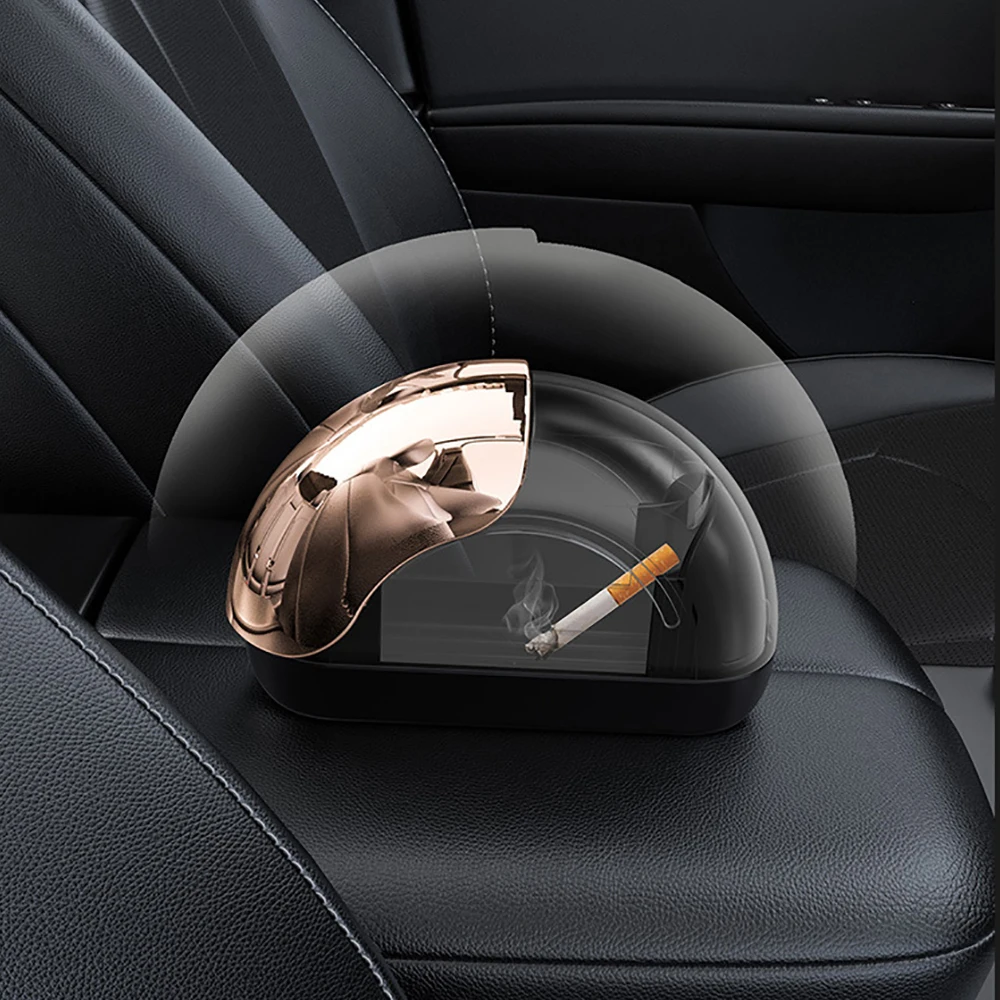 Unique Side Slide Car Door Windproof Ashtray Smoke Cup Cigarette LED Light Ash High End Can Not Drop Ashtray For Car Interior